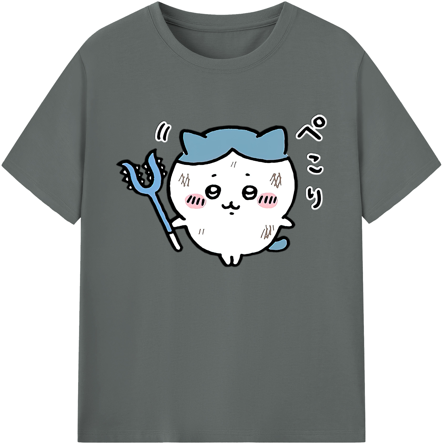 （画像用） ちいかわ ハチワレ Chii-kawa hachiware 綿100％ メンズ半袖Tシャツ｜肌触りやわらか＆通気性